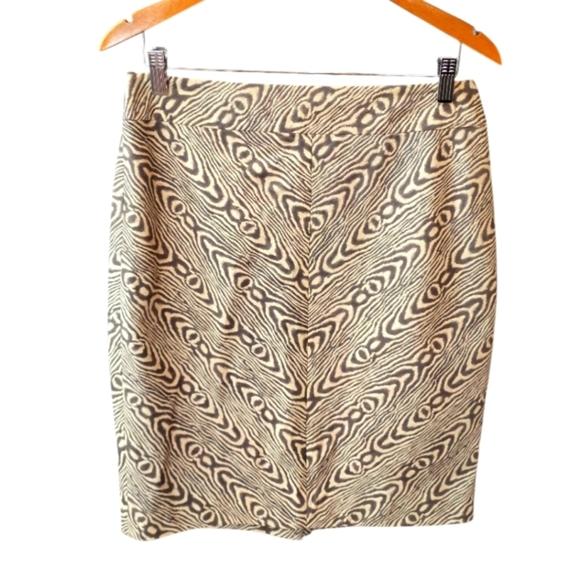 Anthropologie Dresses & Skirts - Anthropologie By Postmark Brown Cream Wood Grain Straight Print Pencil Skirt 8